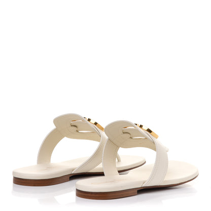 Christian Dior Calfskin 30 Montaigne Thong Sandals 37 White 4 of 9