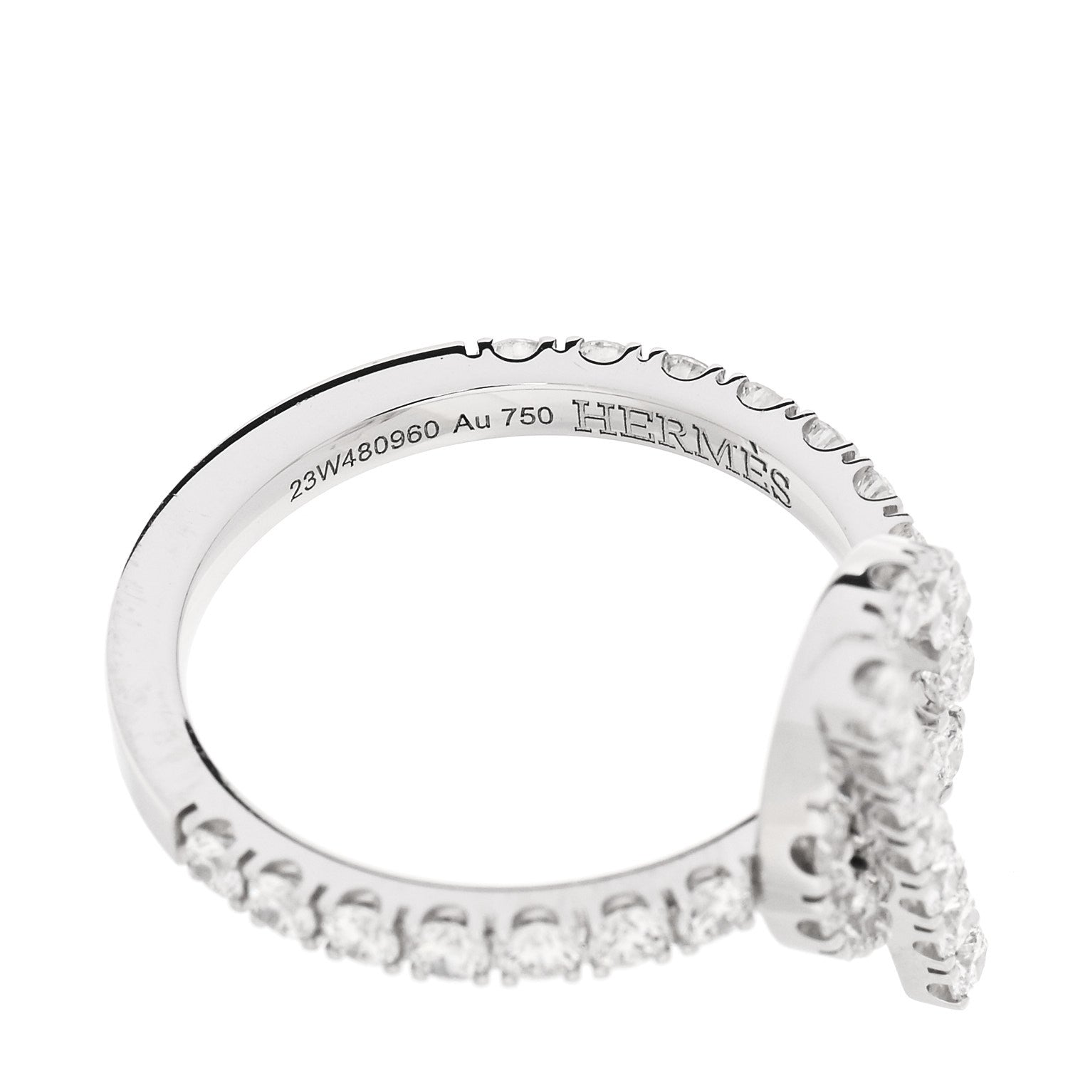 Hermes 18K White Gold Diamond Finesse Ring 51 5.75 5 of 6