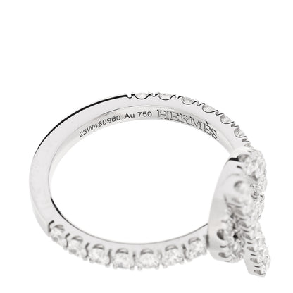 Hermes 18K White Gold Diamond Finesse Ring 51 5.75 5 of 6