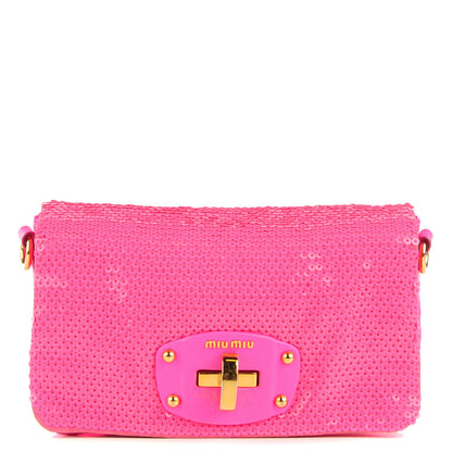 Miu Miu Sequined Crossbody Bag Pink 1 of 13