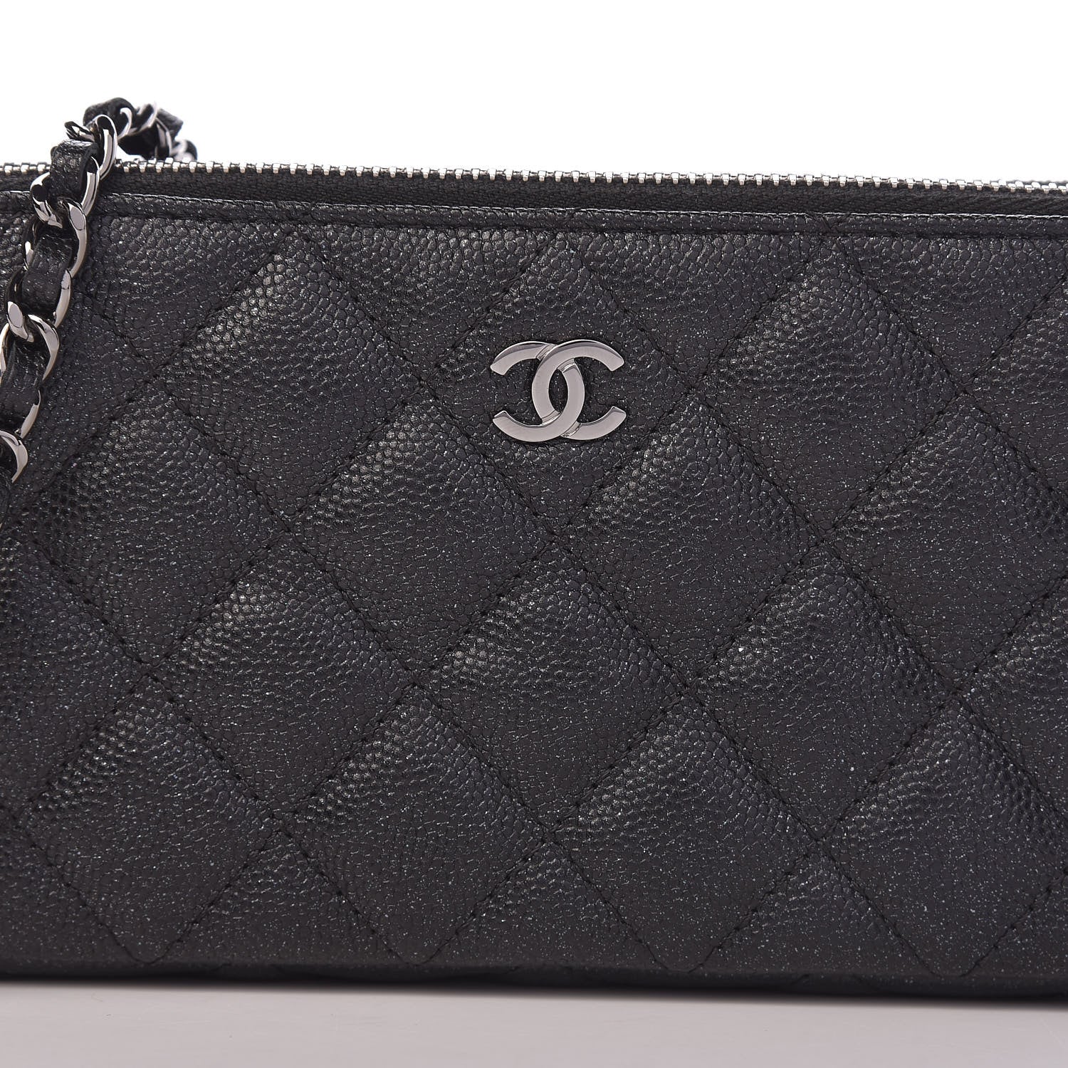 Chanel Iridescent Caviar Quilted Clutch With Chain Black 9 of 12