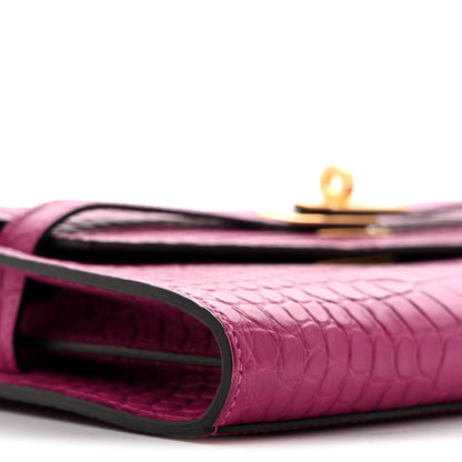 Hermes Matte Alligator Kelly Wallet To Go Rose Scheherazade 9 of 12