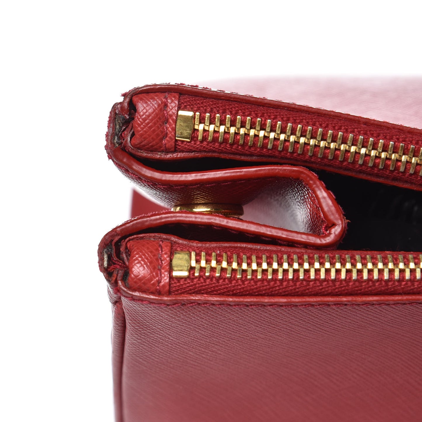 Saffiano Large Galleria Double Zip Tote Fuoco