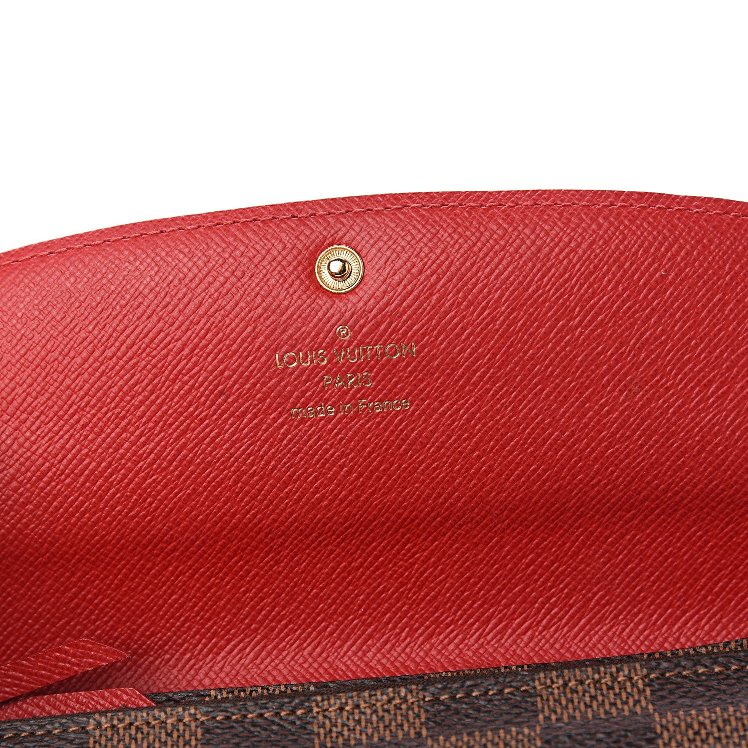 Louis Vuitton Damier Ebene Emilie Wallet Red 5 of 5