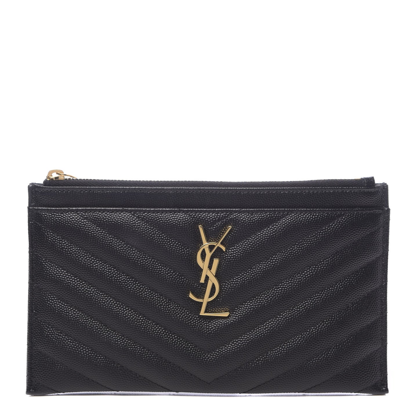 Grain De Poudre Chevron Monogram Bill Pouch Black