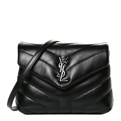 Saint Laurent Calfskin Y Quilted Monogram Toy Loulou Crossbody Bag Black 1 of 12