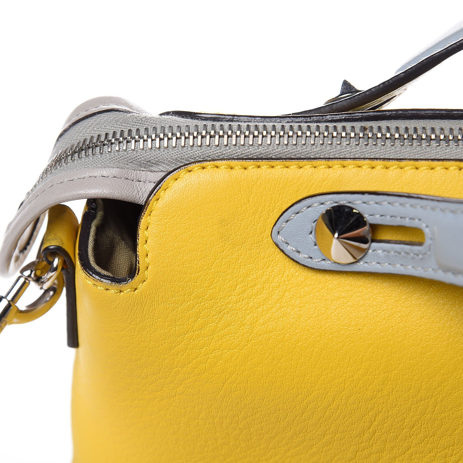 Fendi Vitello Dolce 4 Color Medium By The Way Boston Bag Yellow Multicolor 11 of 17
