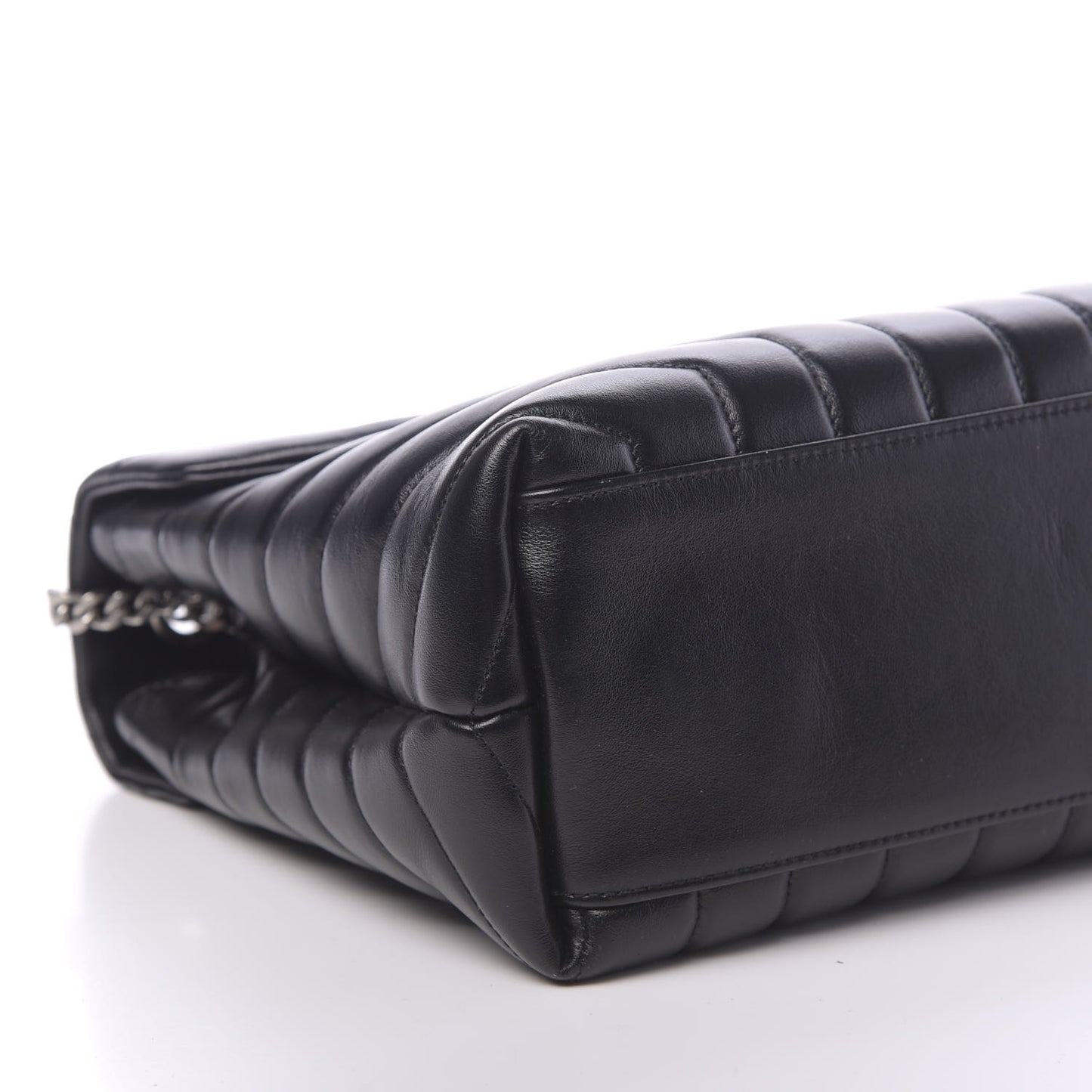 Calfskin Y Quilted Monogram Medium Loulou Chain Satchel Black