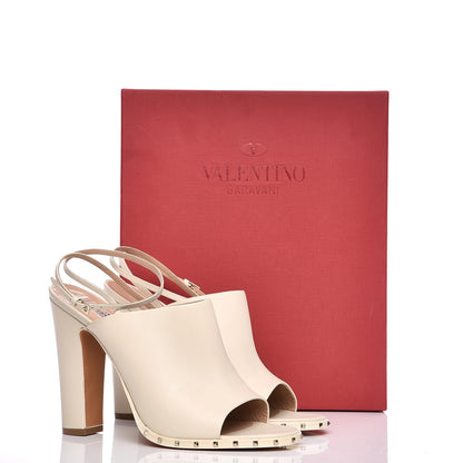 Valentino Garavani Calfskin Rockstud Mules Slingbacks 41 Ivory 9 of 18