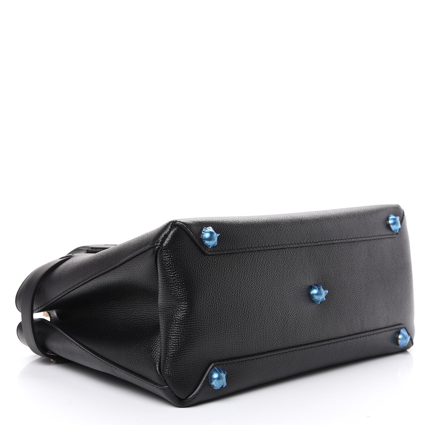 Grainy Calfskin House Check Medium Banner Tote Black