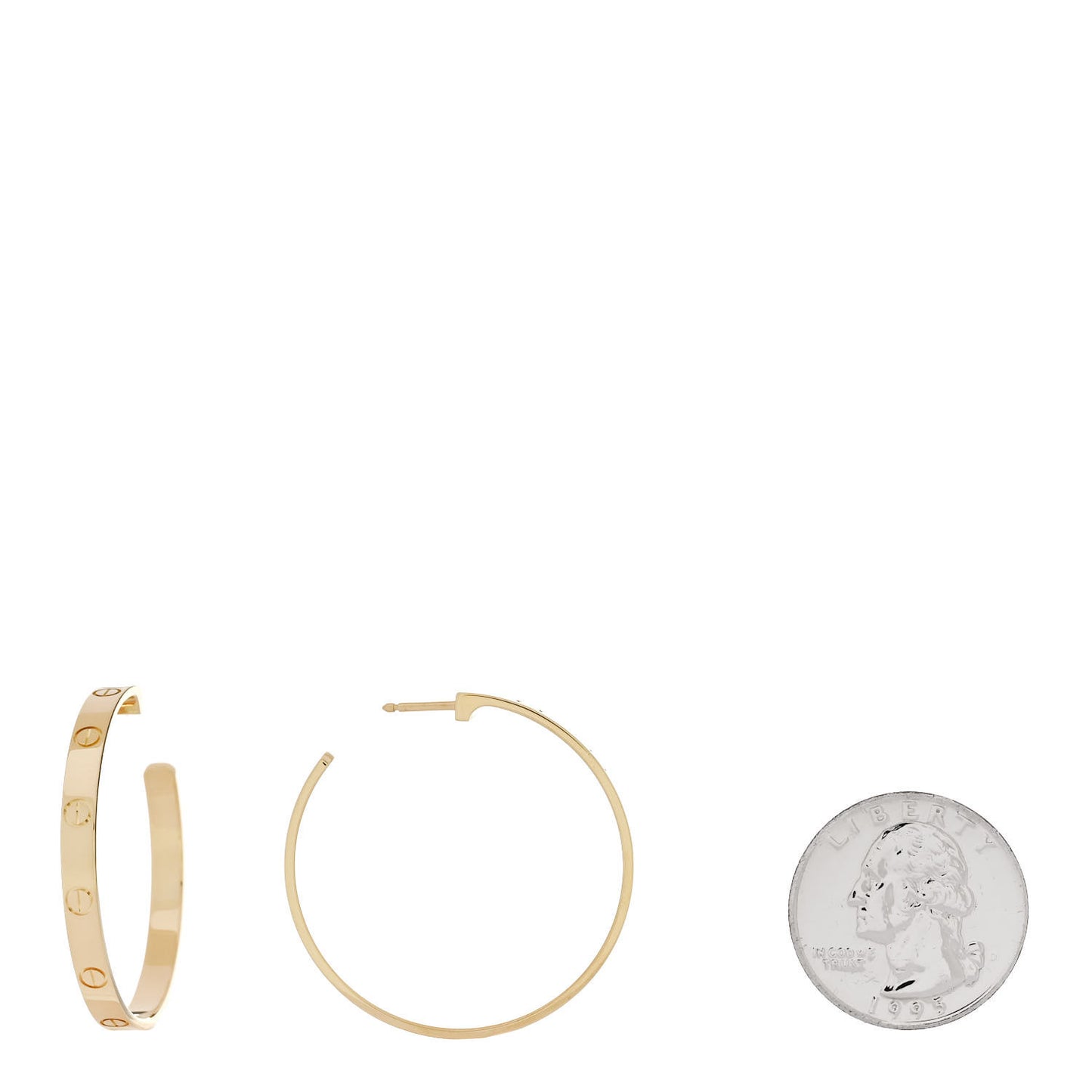 18K Yellow Gold Large LOVE Hoop Earrings