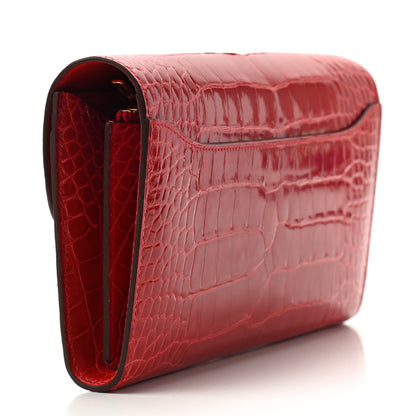 Hermes Shiny Alligator Constance Long Wallet Rouge De Coeur 3 of 7