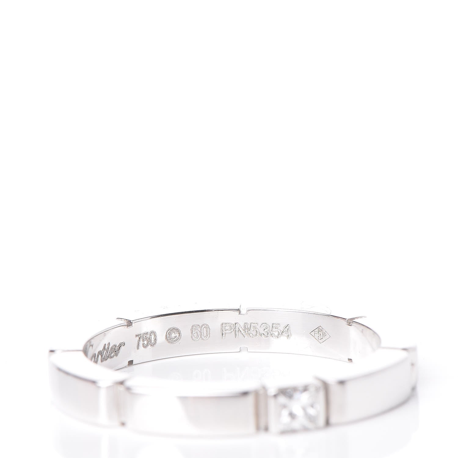 Cartier 18K White Gold Diamond 2.5mm Maillon Panthere Wedding Band Ring 50 5.25 5 of 7