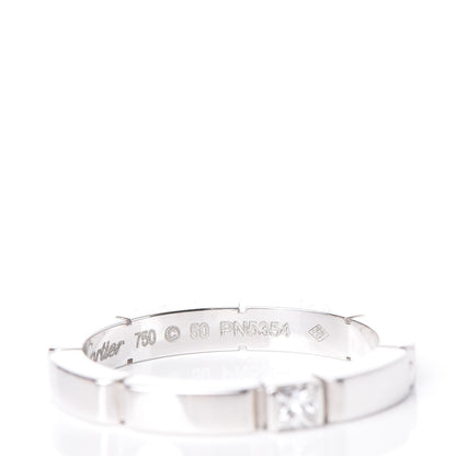 Cartier 18K White Gold Diamond 2.5mm Maillon Panthere Wedding Band Ring 50 5.25 5 of 7