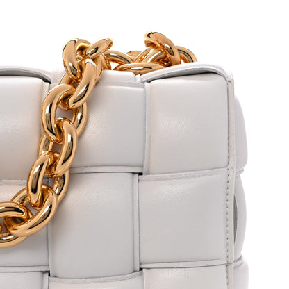 Bottega Veneta Lambskin Maxi Intreccio Padded Chain Cassette Crossbody Bag White 9 of 9