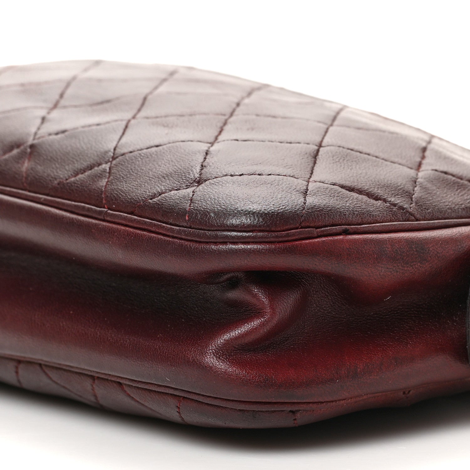 Chanel Lambskin Quilted Camera Case Burgundy 9 of 10
