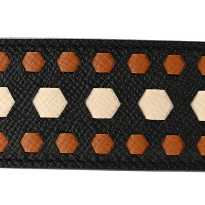Hermes Epsom 40mm Hexagone Tressage Shoulder Strap Black Craie Gold 6 of 7