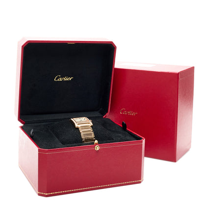 Cartier 18K Pink Gold Diamond Bezel 25mm Tank Francaise Quartz Watch 5 of 5