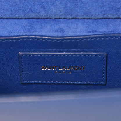 Saint Laurent Grain De Poudre Small Classic Monogram Kate Satchel Royal Blue 7 of 9
