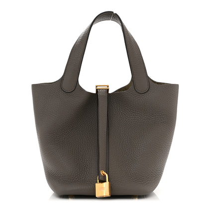 Hermes Taurillon Clemence Picotin Lock 18 PM Etain 1 of 10