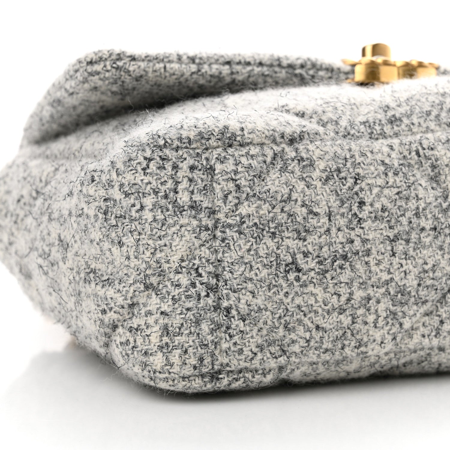 Chanel Tweed Quilted Medium Chanel 19 Flap Grey Ecru 9 of 11