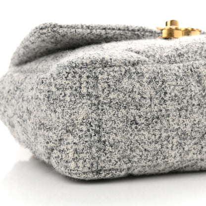 Chanel Tweed Quilted Medium Chanel 19 Flap Grey Ecru 9 of 11
