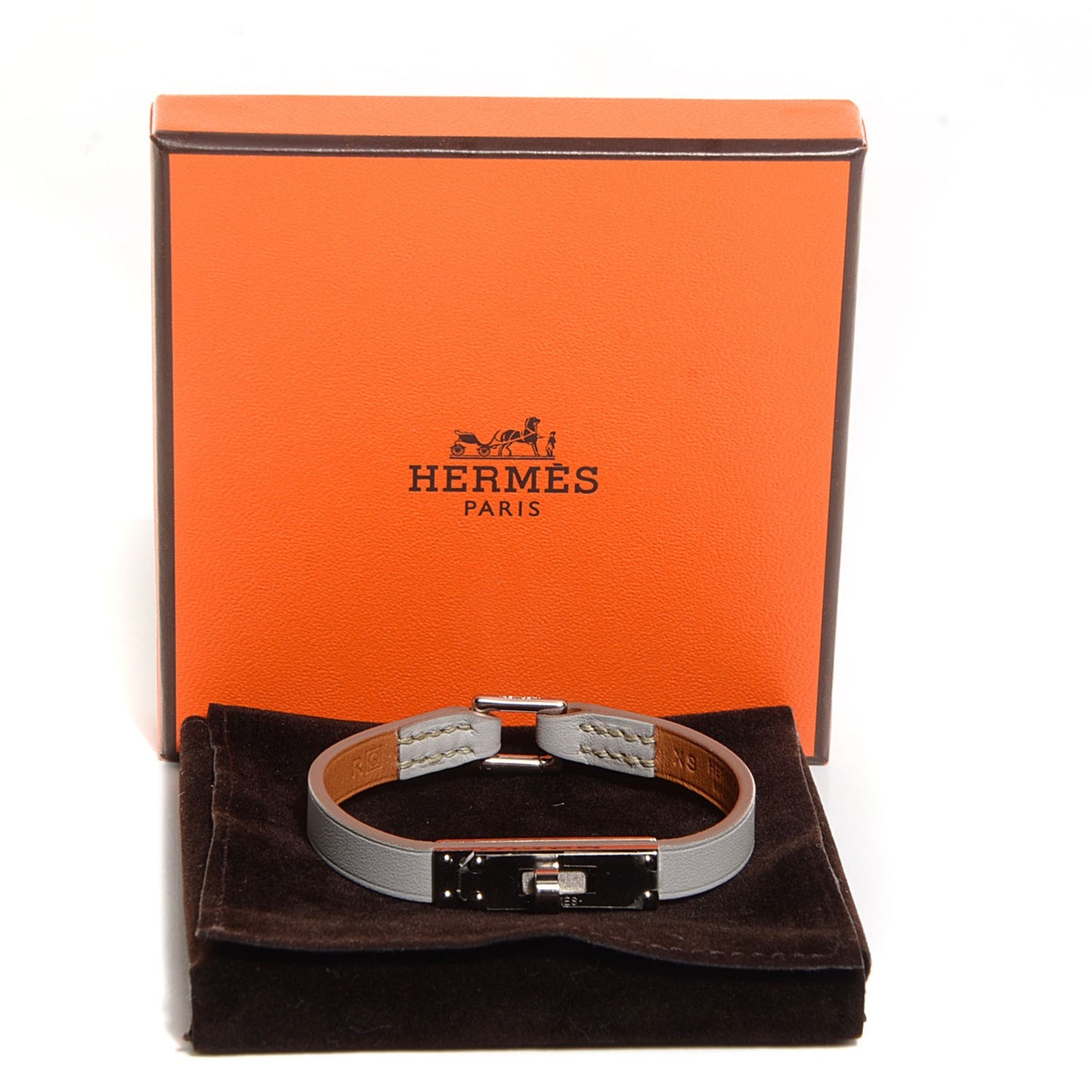 Tadelakt Micro Kelly Bracelet Gris Perle XS