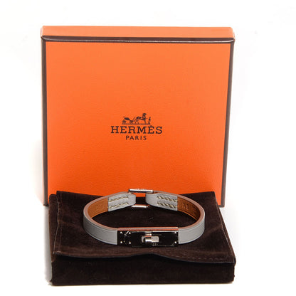 Hermes Tadelakt Micro Kelly Bracelet Gris Perle XS 10 of 10