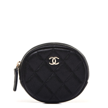 Chanel Caviar Quilted Zip Around Classic Coin Purse Black 1 of 12