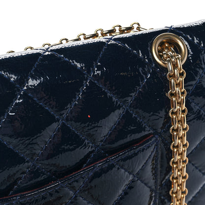 Chanel Distressed Patent Quilted 2.55 Reissue 226 Flap Navy 11 of 15