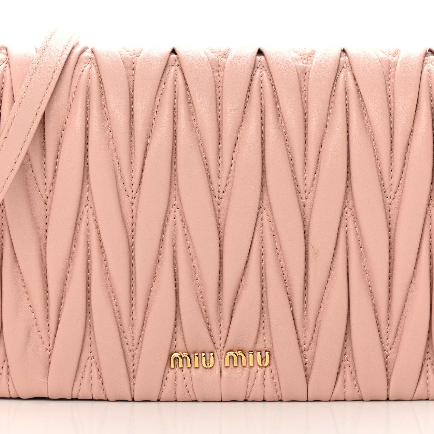 Miu Miu Nappa Matelasse Wallet On Chain Orchidea 8 of 13