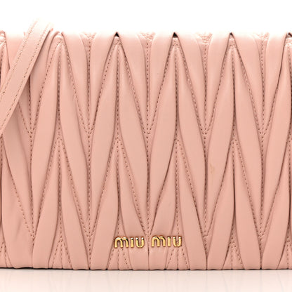 Miu Miu Nappa Matelasse Wallet On Chain Orchidea 8 of 13