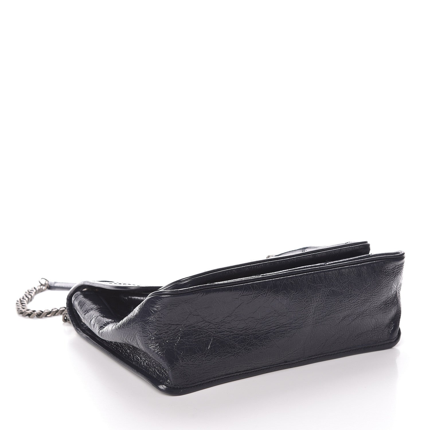 Saint Laurent Crinkled Calfskin Matelasse Medium Niki Chain Satchel Deep Marine 4 of 9