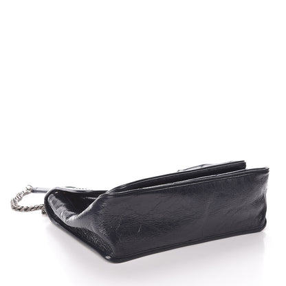 Saint Laurent Crinkled Calfskin Matelasse Medium Niki Chain Satchel Deep Marine 4 of 9