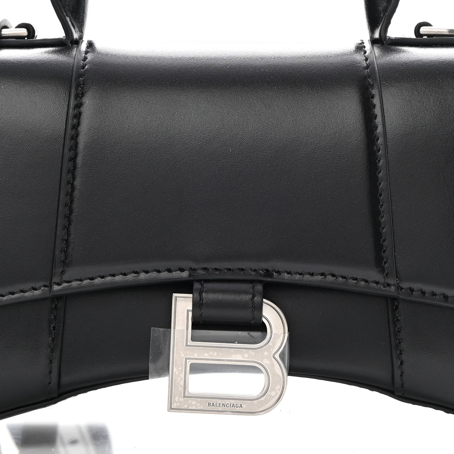 Balenciaga Shiny Box Calfskin Hourglass Top Handle Bag XS Black 9 of 14