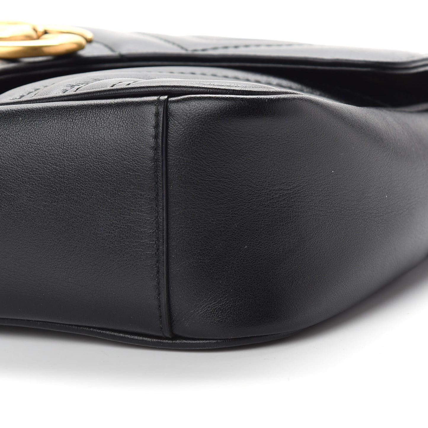 Calfskin Matelasse Small GG Marmont Shoulder Bag Black