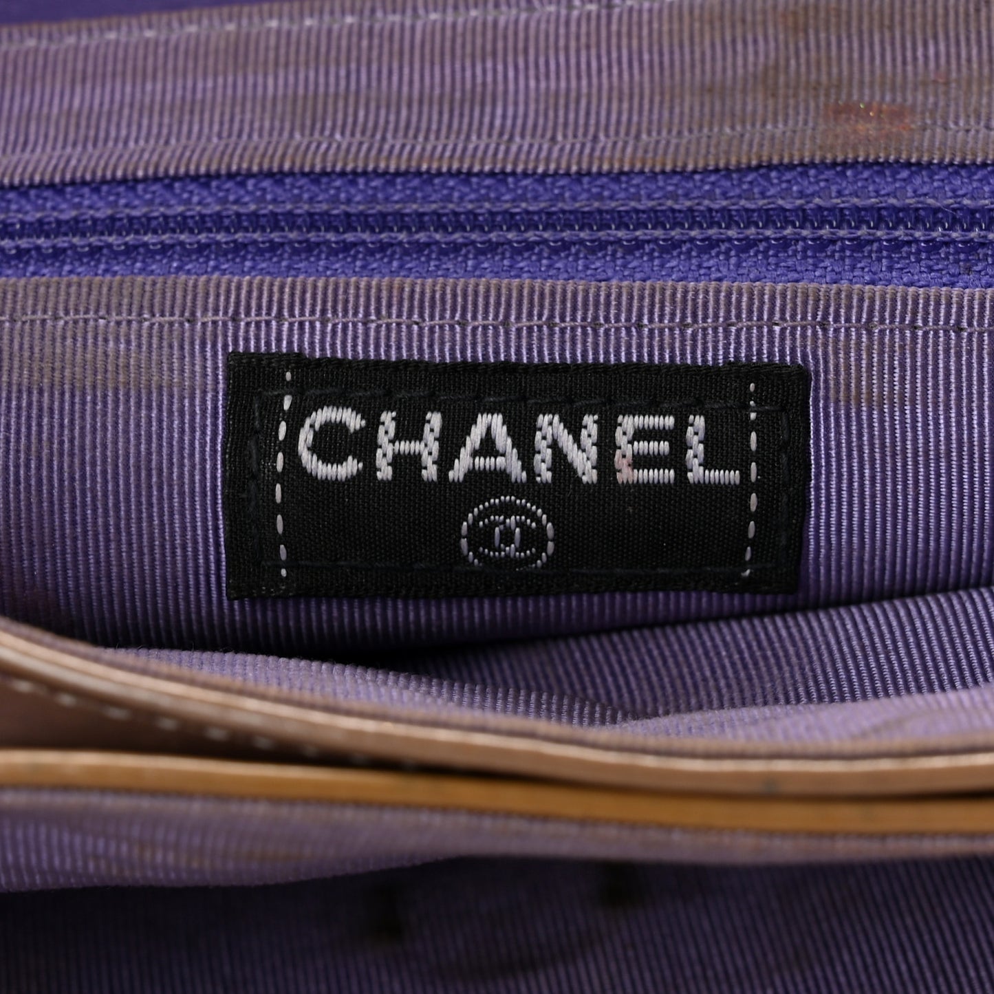 Patent Square Stitched Keyboard Flap Clutch Purple