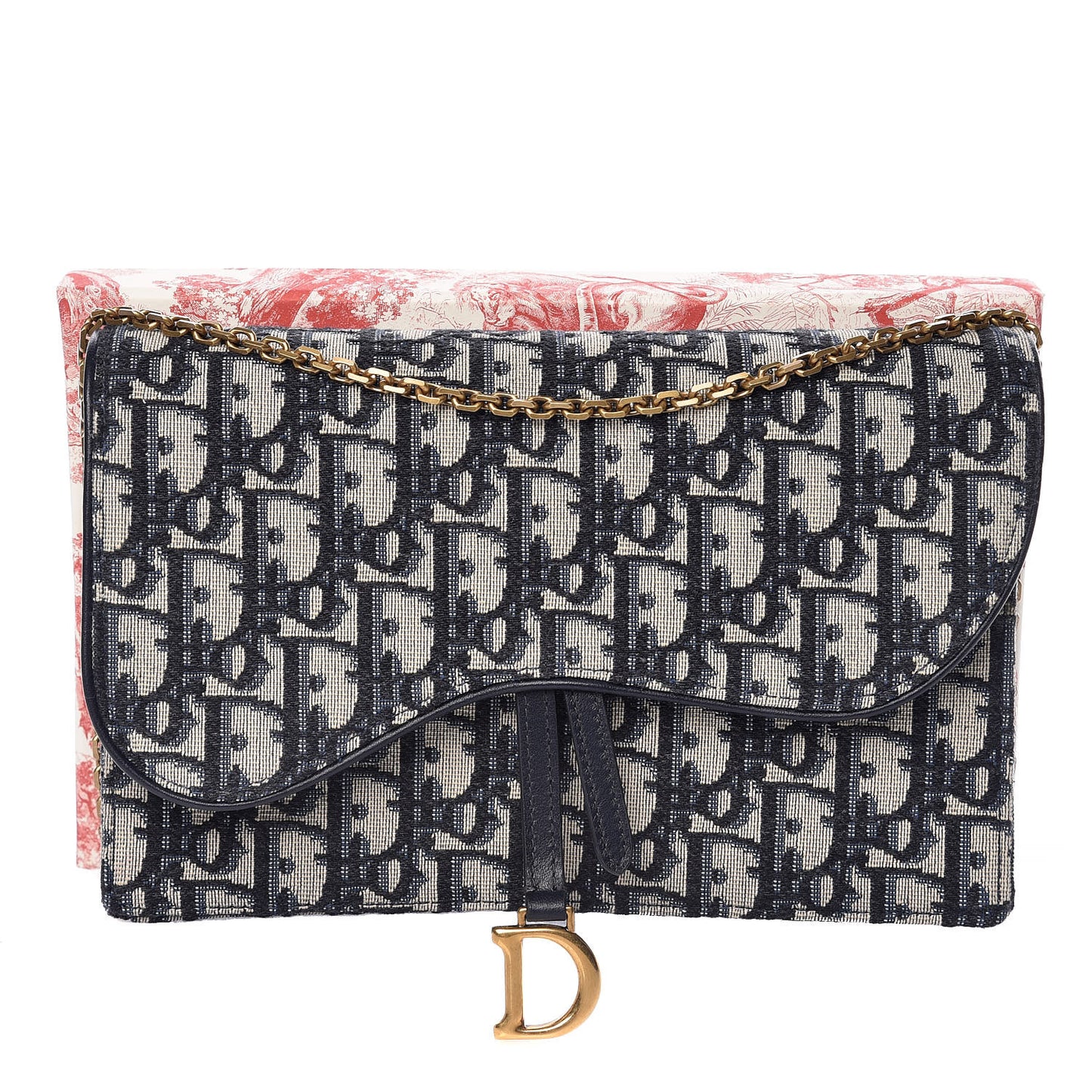 Oblique Saddle Chain Pouch Blue