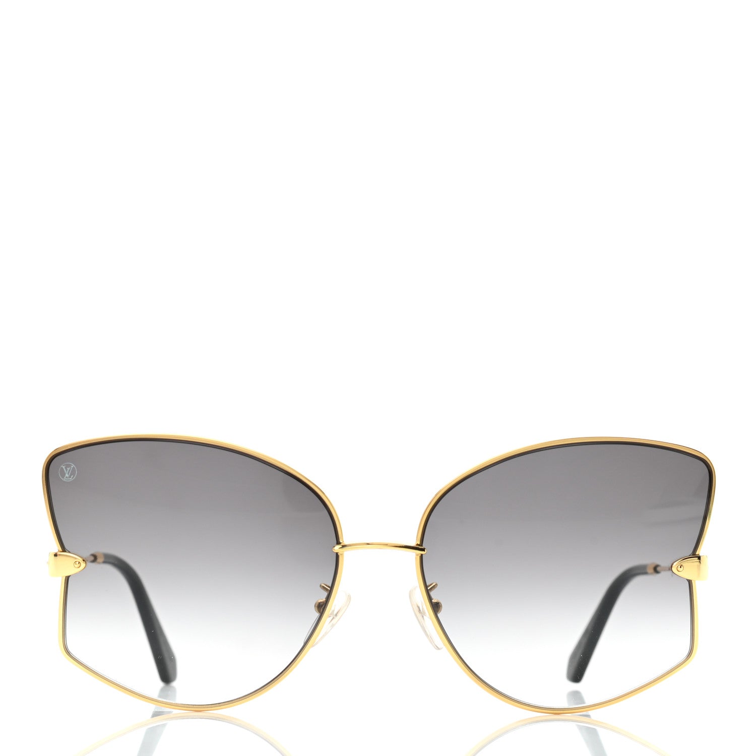 Louis Vuitton Metal Les Amants du Pont Neuf Sunglasses Z1384E Gold Black 3 of 8