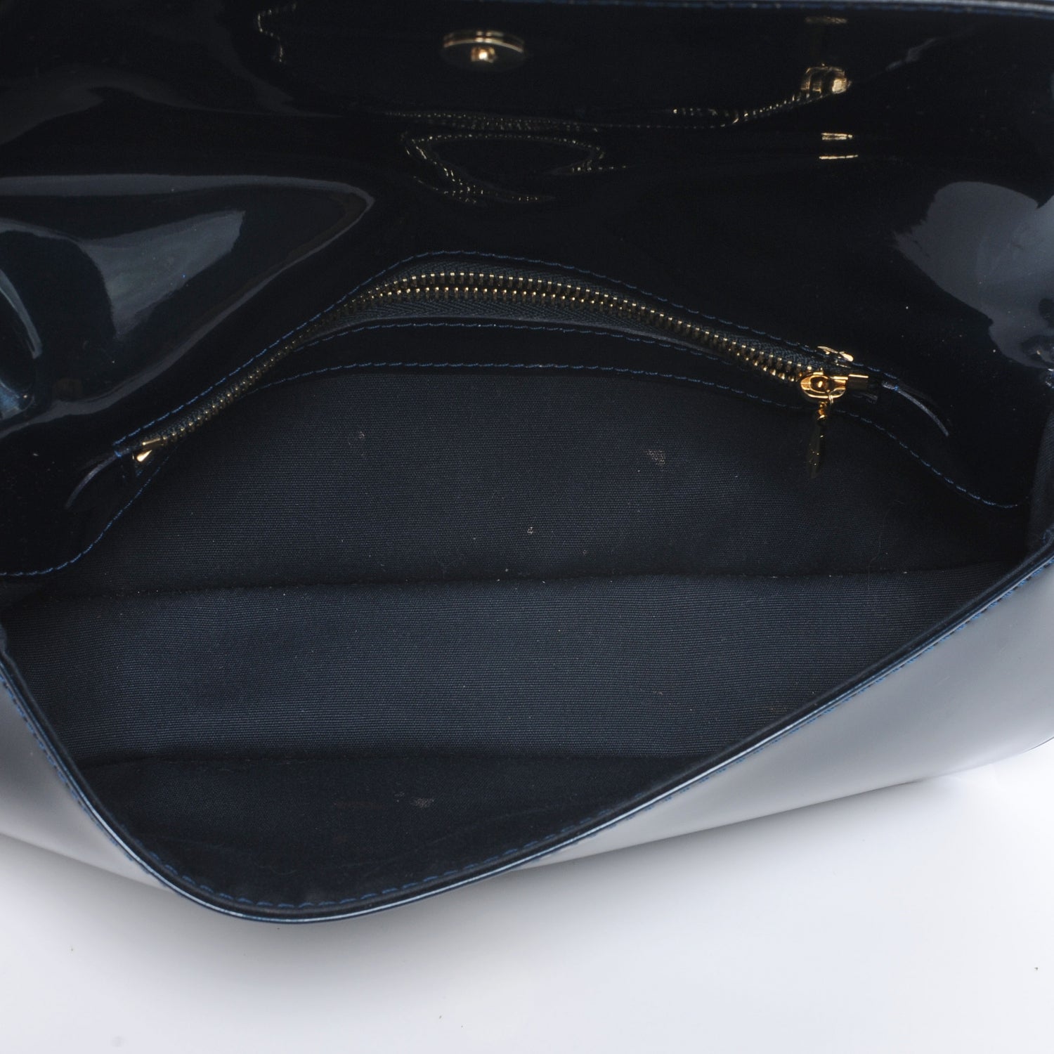 Louis Vuitton Patent Sobe Clutch Blue Nuit 6 of 8