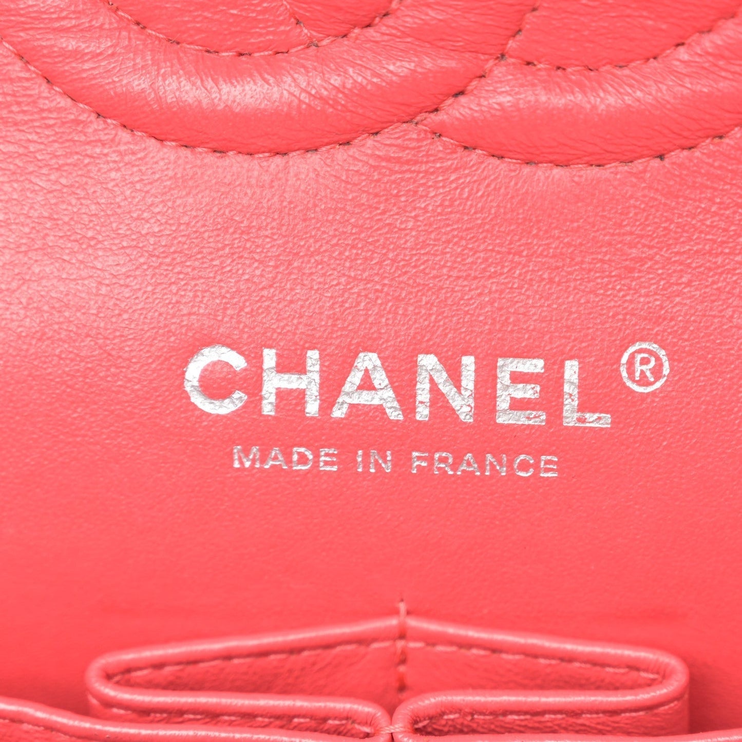 Patent Quilted Medium Double Flap Coral