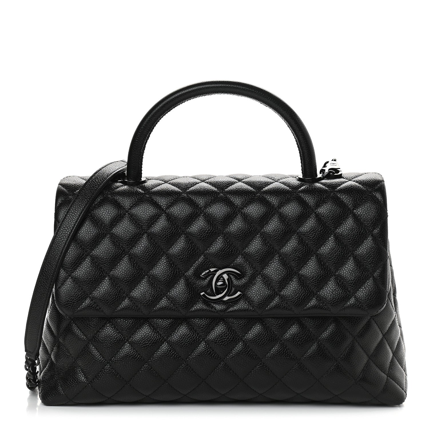 Chanel Caviar Quilted Medium Coco Handle Flap So Black 1 of 9