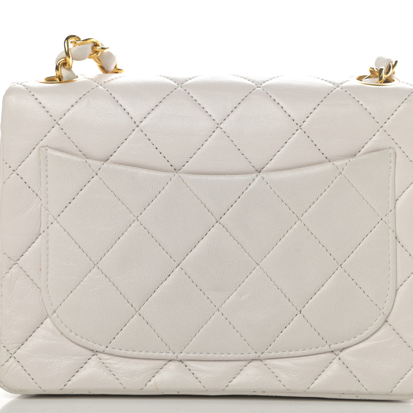 Quilted Mini Square Flap White