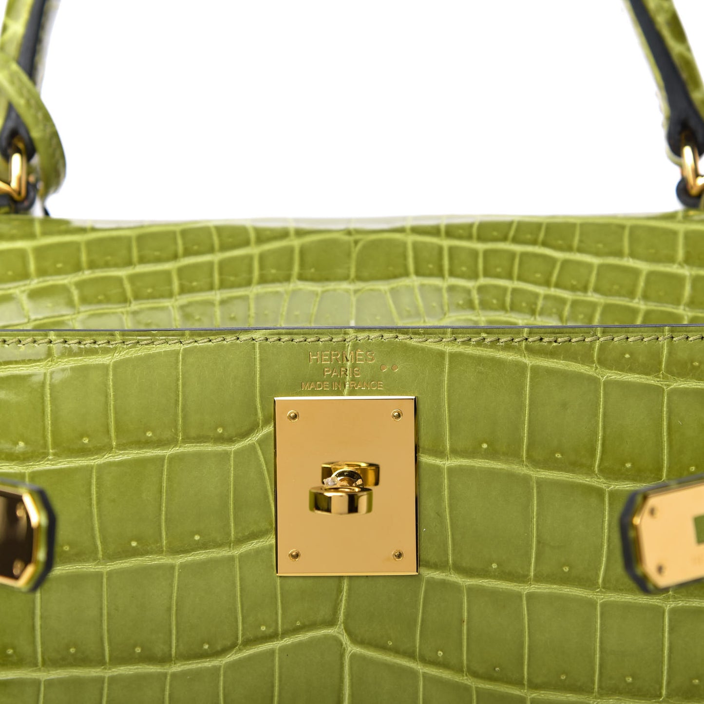 Shiny Niloticus Crocodile Kelly Sellier 28 Vert Anis