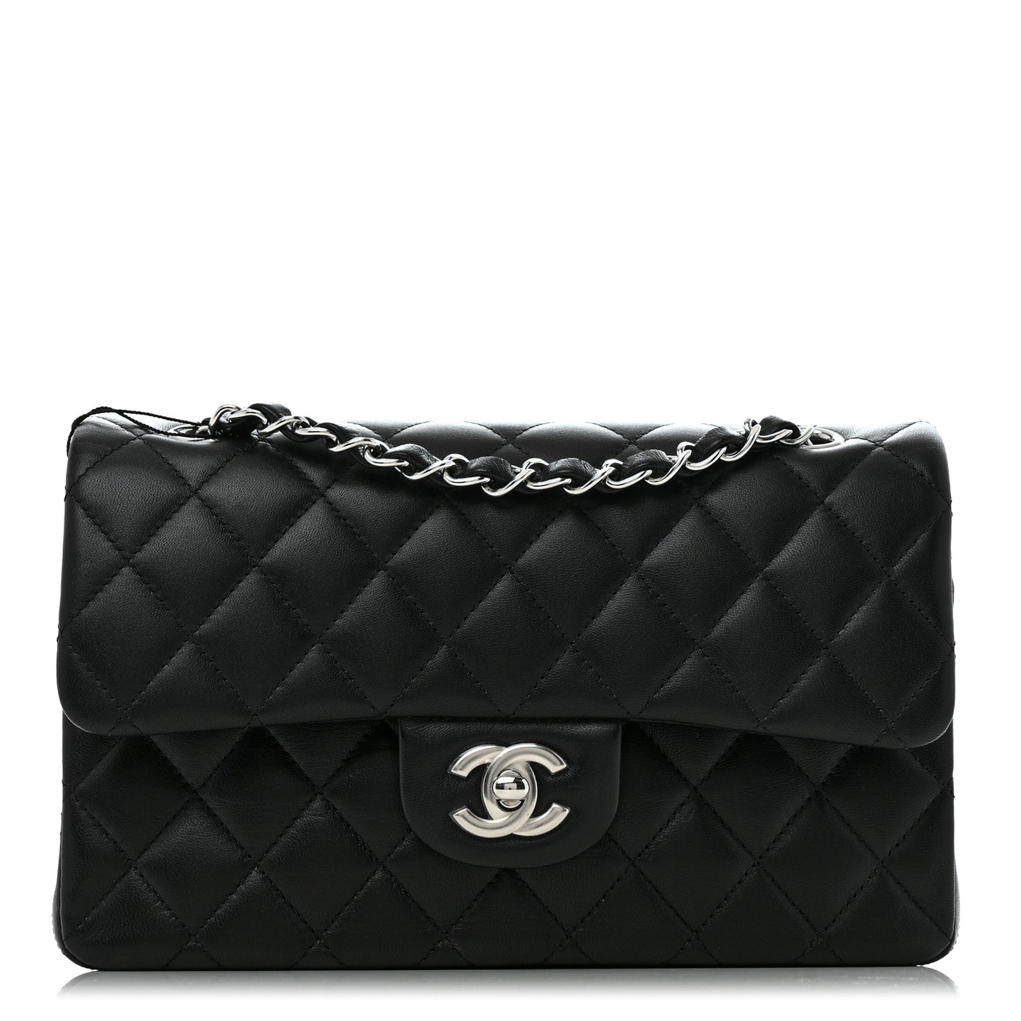 Lambskin Quilted Small Double Flap Black