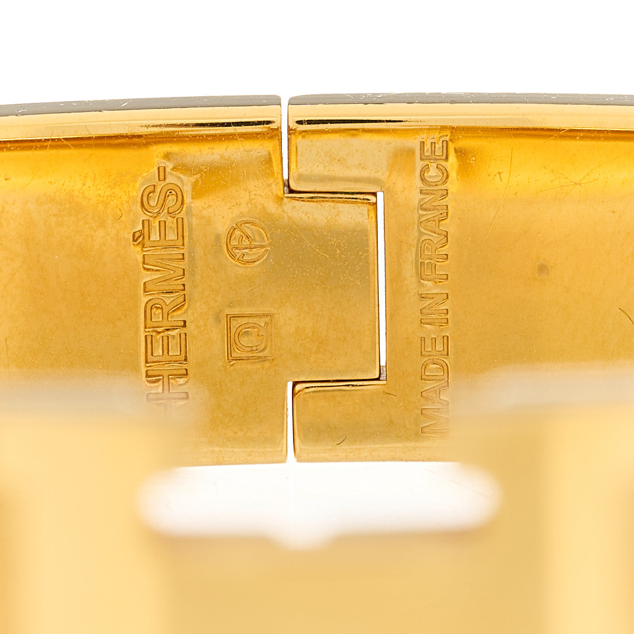 Enamel Narrow Clic Clac H Bracelet PM Marron Glace