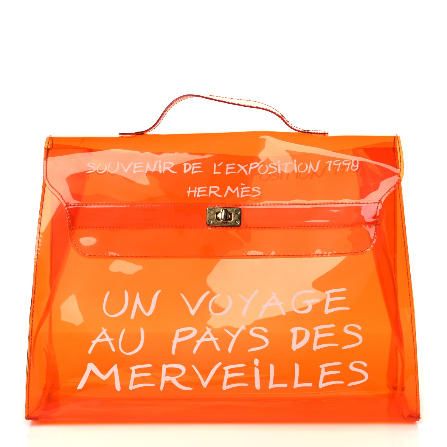 Hermes Vinyl Souvenir De L'Exposition Kelly Orange 1 of 12