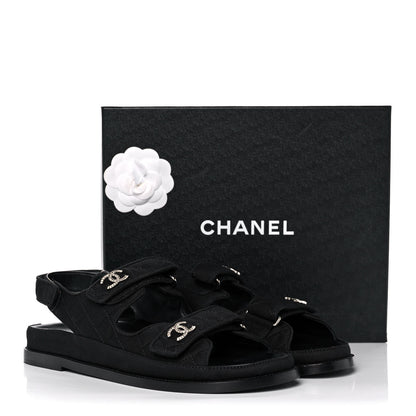 Chanel Denim Velcro Dad Sandals 41.5 Black 11 of 11