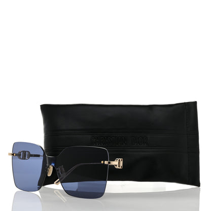 Christian Dior Metal CD Chain M1U Shield Sunglasses Gold Dark Blue 8 of 8