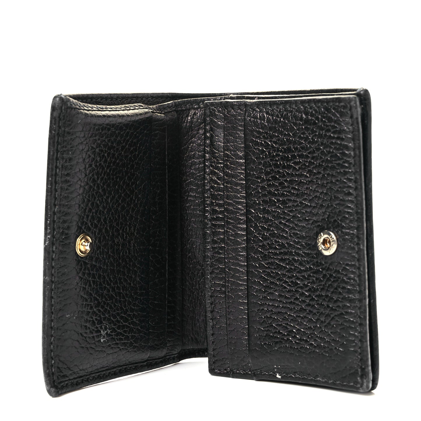 Pebbled Calfskin GG Marmont Card Case Black